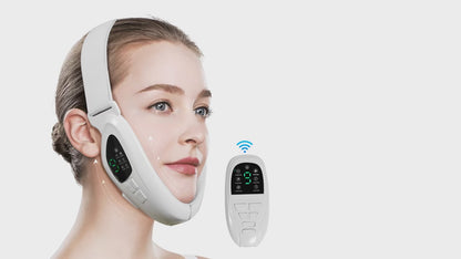 4 in 1 Electric Double Chin Remover V Line Face Slimming Massager Face Lift Device with Remote Controllor for Facial Contouring